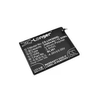   Lenovo BL261 helyettesítő mobiltelefon akkumulátor (Li-Polymer, 3.8V, 12.92Wh / 3400mAh) - Utángyártott