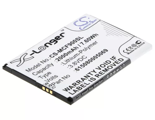 Mobistel 615080005069 helyettesítő mobiltelefon akkumulátor (Li-Polymer, 3.8V, 7.60Wh / 2000mAh) - Utángyártott