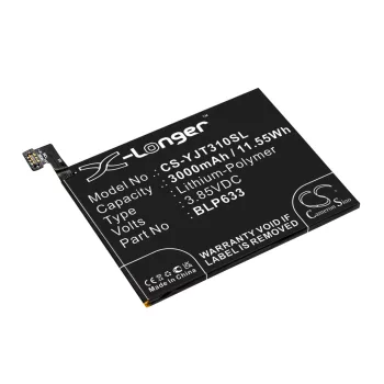   OnePlus BLP633 helyettesítő mobiltelefon akkumulátor (Li-Polymer, 3.85V, 11.55Wh / 3000mAh) - Utángyártott