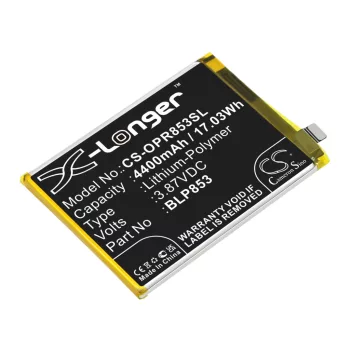   OPPO BLP853 helyettesítő mobiltelefon akkumulátor (Li-Polymer, 3.87V, 17.03Wh / 4400mAh) - Utángyártott