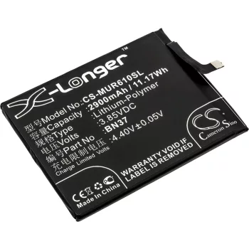   Redmi BN37 helyettesítő mobiltelefon akkumulátor (Li-Polymer, 3.85V, 11.17Wh / 2900mAh) - Utángyártott