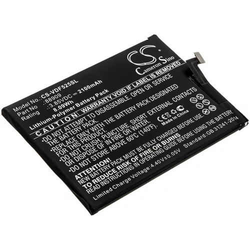 Vodafone 88909 helyettesítő mobiltelefon akkumulátor (Li-Polymer, 3.85V, 8.09Wh / 2100mAh) - Utángyártott