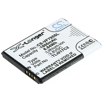   Vodafone TLi017C2 helyettesítő mobiltelefon akkumulátor (Li-ion, 3.8V, 6.84Wh / 1800mAh) - Utángyártott