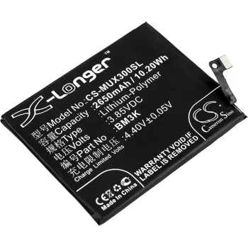   Xiaomi BM3K helyettesítő mobiltelefon akkumulátor (Li-Polymer, 3.85V, 10.20Wh / 2650mAh) - Utángyártott