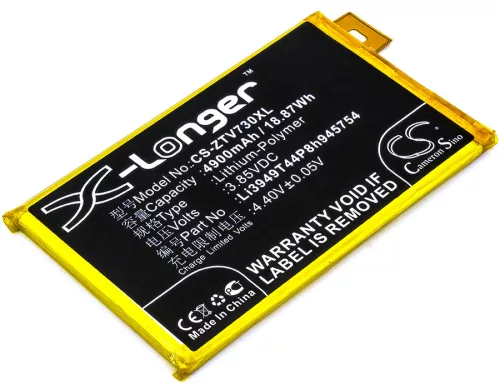 ZTE Li3949T44P8h945754 helyettesítő mobiltelefon akkumulátor (Li-Polymer, 3.85V, 18.87Wh / 4900mAh) - Utángyártott