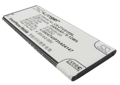 ZTE Li3824T43P3hA04147 helyettesítő mobiltelefon akkumulátor (Li-ion, 3.8V, 9.12Wh / 2400mAh) - Utángyártott