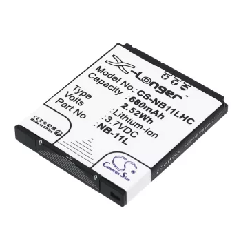   Canon NB-11L, NB-11LH helyettesítő akkumulátor (Li-ion, 3.7V, 680mAh / 2.52Wh) - Utángyártott