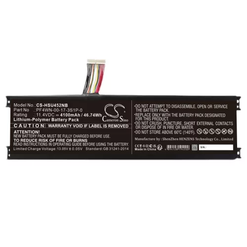 Hasee U45A1HPFS01 helyettesítő laptop akkumulátor (Li-Polymer, 11.4V, 4100mAh / 46.74Wh) - Utángyártott