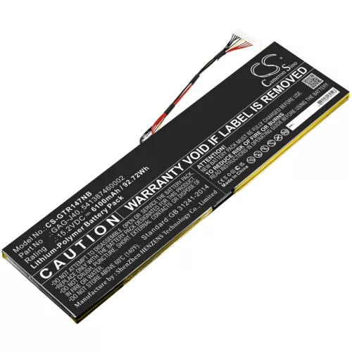 Gigabyte X7 DT v7 készülékhez laptop akkumulátor (Li-Polymer, 15.2V, 6100mAh / 92.72Wh) - Utángyártott