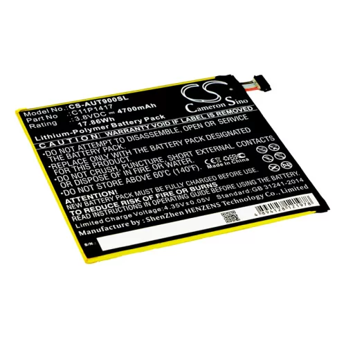 Asus C11P1417 helyettesítő tablet akkumulátor (Li-Polymer, 3.8V, 4700mAh / 17.86Wh) - Utángyártott