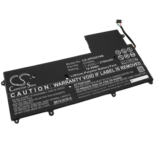HP Elite x2 1011 G1(L5G45EA) készülékhez laptop akkumulátor (Li-Polymer, 7.4V, 2700mAh / 19.98Wh) - Utángyártott