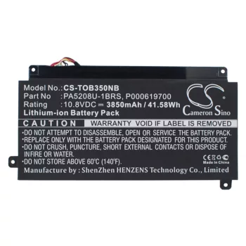   Toshiba PA5208U-1BRS helyettesítő laptop akkumulátor (Li-Polymer, 10.8V, 3850mAh / 41.58Wh) - Utángyártott