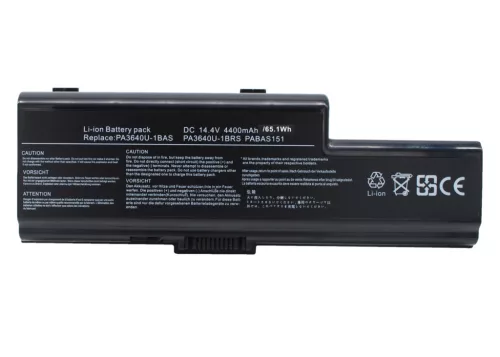 Toshiba PABAS151 helyettesítő laptop akkumulátor (Li-ion, 14.4V, 4400mAh / 63.36Wh) - Utángyártott