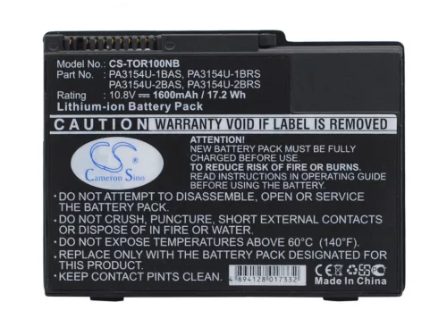 Toshiba PA3154U-2BRS helyettesítő laptop akkumulátor (Li-ion, 10.8V, 1600mAh) - Utángyártott