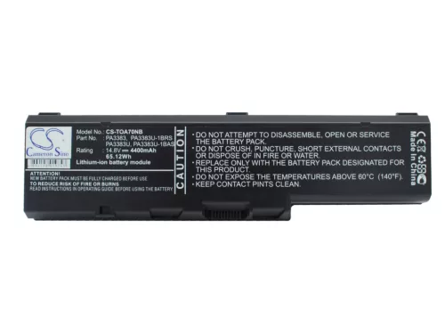 Toshiba PA3388U-1BAS helyettesítő laptop akkumulátor (Li-ion, 14.8V, 4400mAh / 65.12Wh) - Utángyártott