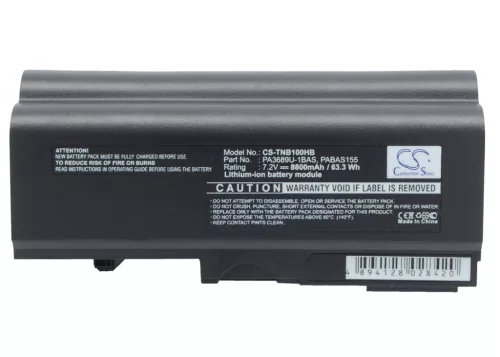 Toshiba PABAS155, PABAS156 helyettesítő laptop akkumulátor (Li-ion, 7.2V, 8800mAh) - Utángyártott