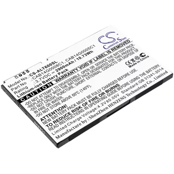   Alcatel CAB14G0008C1 helyettesítő tablet akkumulátor (Li-ion, 3.7V, 2900mAh / 10.73Wh) - Utángyártott