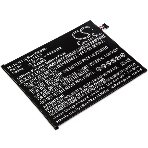 Alcatel TLP040K7 helyettesítő tablet akkumulátor (Li-Polymer, 3.85V, 4000mAh / 15.40Wh) - Utángyártott