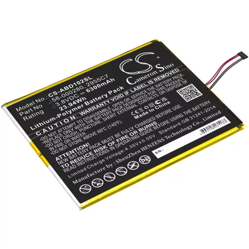Amazon 58-000280 helyettesítő tablet akkumulátor (Li-Polymer, 3.8V, 6300mAh / 23.94Wh) - Utángyártott