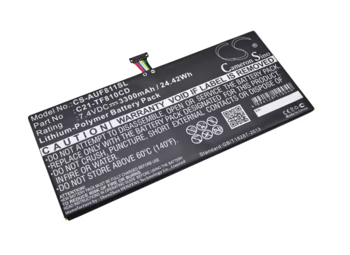 Asus C21-TF810CD helyettesítő tablet akkumulátor (Li-Polymer, 7.4V, 3300mAh / 24.42Wh) - Utángyártott