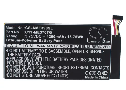 Asus C11-ME370TG helyettesítő tablet akkumulátor (Li-Polymer, 3.75V, 4200mAh / 15.75Wh) - Utángyártott