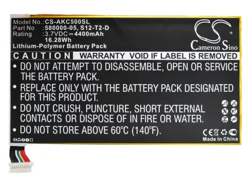 Amazon S12-T2-D helyettesítő tablet akkumulátor (Li-Polymer, 3.7V, 4400mAh / 16.28Wh) - Utángyártott