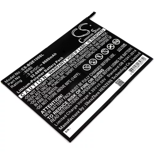 BQ 8680 helyettesítő tablet akkumulátor (Li-Polymer, 3.8V, 8600mAh / 32.68Wh) - Utángyártott