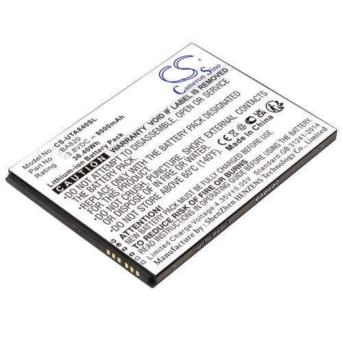 Unistrong BA820 helyettesítő tablet akkumulátor (Li-Polymer, 3.8V, 8000mAh / 30.40Wh) - Utángyártott