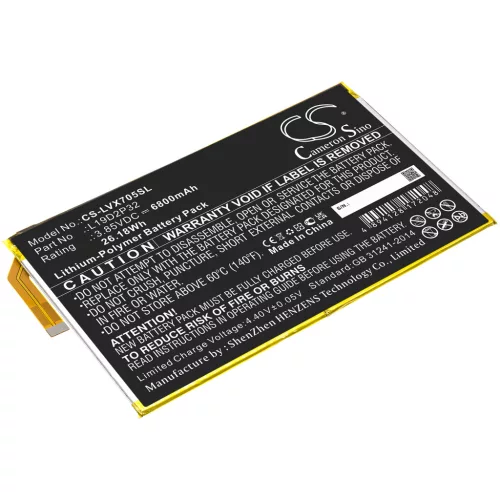 Lenovo L19D2P32 helyettesítő tablet akkumulátor (Li-Polymer, 3.85V, 6800mAh / 26.18Wh) - Utángyártott