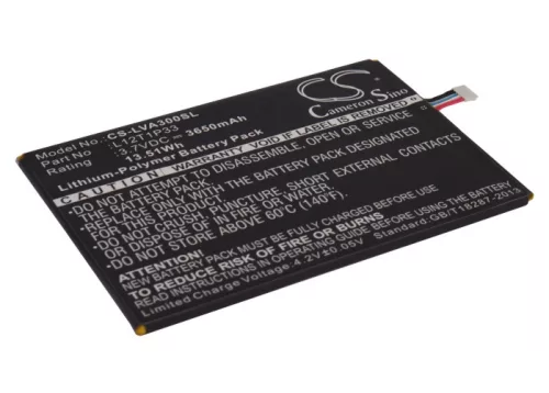 Lenovo L12T1P33 helyettesítő tablet akkumulátor (Li-Polymer, 3.7V, 3650mAh / 13.51Wh) - Utángyártott