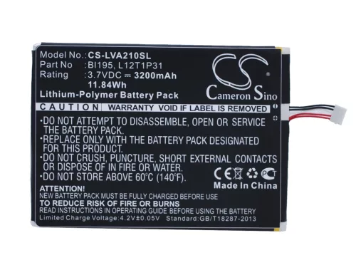 Lenovo L12T1P31 helyettesítő tablet akkumulátor (Li-Polymer, 3.7V, 3200mAh / 11.84Wh) - Utángyártott