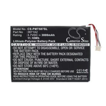   Prestigio 3871A2 helyettesítő tablet akkumulátor (Li-Polymer, 3.7V, 3000mAh / 11.10Wh) - Utángyártott