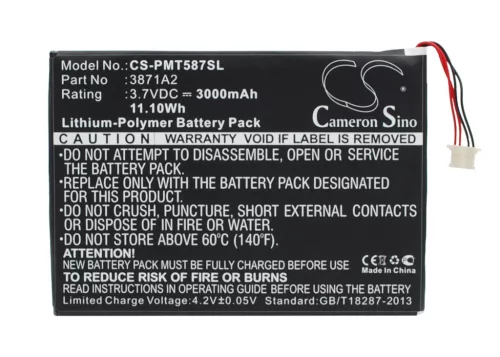 Prestigio 3871A2 helyettesítő tablet akkumulátor (Li-Polymer, 3.7V, 3000mAh / 11.10Wh) - Utángyártott