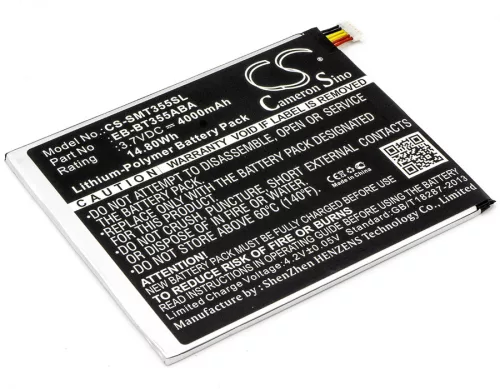 Samsung EB-BT355ABE helyettesítő tablet akkumulátor (Li-Polymer, 3.7V, 4000mAh / 14.80Wh) - Utángyártott