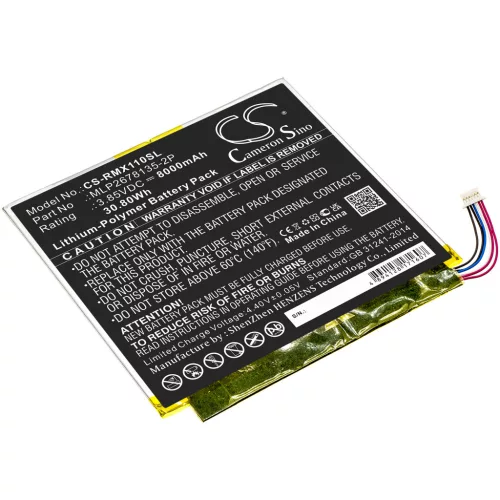 Verizon MLP2678135-2P helyettesítő tablet akkumulátor (Li-Polymer, 3.85V, 8000mAh / 30.80Wh) - Utángyártott