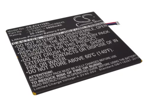 ZTE LI3768T42P5HC8B645 helyettesítő tablet akkumulátor (Li-Polymer, 3.7V, 6800mAh / 25.16Wh) - Utángyártott