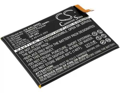 360 QK-392 helyettesítő mobiltelefon akkumulátor (Li-Polymer, 3.85V, 3600mAh / 13.86Wh) - Utángyártott