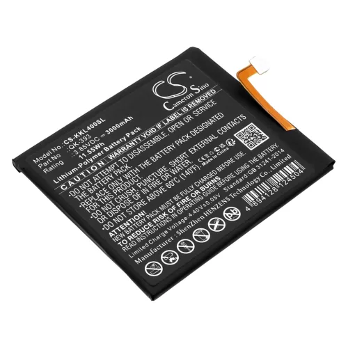 QiKU QK-393 helyettesítő mobiltelefon akkumulátor (Li-Polymer, 3.85V, 3000mAh / 11.55Wh) - Utángyártott