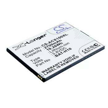   Acer KT.0010B.007 helyettesítő mobiltelefon akkumulátor (Li-ion, 3.8V, 2700mAh / 10.26Wh) - Utángyártott