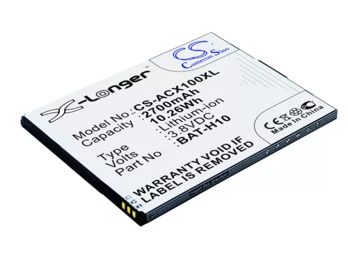 Acer KT.0010B.007 helyettesítő mobiltelefon akkumulátor (Li-ion, 3.8V, 2700mAh / 10.26Wh) - Utángyártott