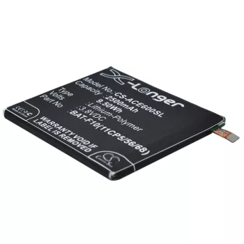   Acer KT.0010S.012 helyettesítő mobiltelefon akkumulátor (Li-Polymer, 3.8V, 2500mAh / 9.50Wh) - Utángyártott