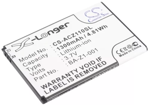 Acer BA-Z1-003 helyettesítő mobiltelefon akkumulátor (Li-ion, 3.7V, 1300mAh / 4.81Wh) - Utángyártott