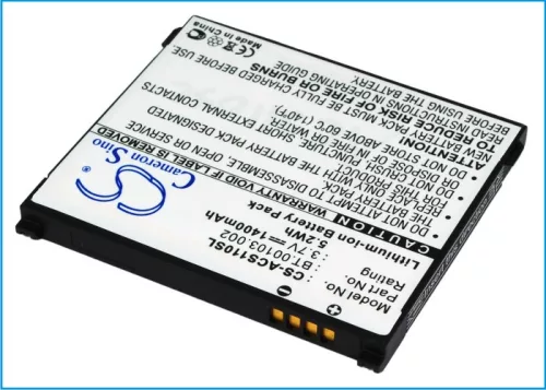 Acer BT.00103.002 helyettesítő mobiltelefon akkumulátor (Li-ion, 3.7V, 1400mAh / 5.2Wh) - Utángyártott