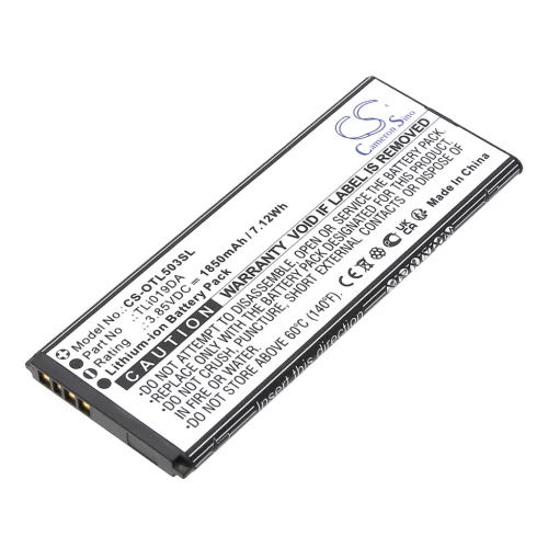 Alcatel TLi019DA helyettesítő mobiltelefon akkumulátor (Li-ion, 3.85V, 1850mAh / 7.12Wh) - Utángyártott