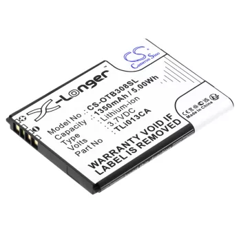   Alcatel TLi013CA helyettesítő mobiltelefon akkumulátor (Li-ion, 3.7V, 1350mAh / 5.00Wh) - Utángyártott