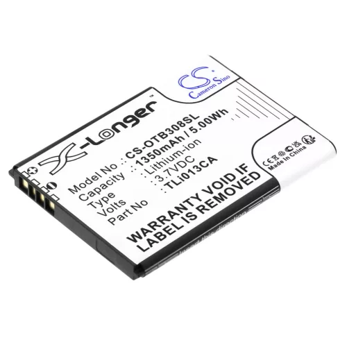 Alcatel TLi013CA helyettesítő mobiltelefon akkumulátor (Li-ion, 3.7V, 1350mAh / 5.00Wh) - Utángyártott