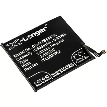   Alcatel TLp025KJ helyettesítő mobiltelefon akkumulátor (Li-Polymer, 3.85V, 2500mAh / 9.63Wh) - Utángyártott