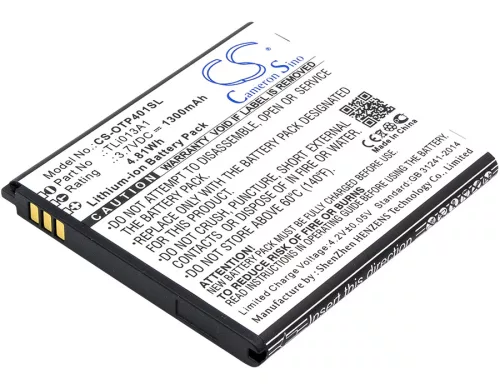 Alcatel TLi013A7 helyettesítő mobiltelefon akkumulátor (Li-ion, 3.7V, 1300mAh / 4.81Wh) - Utángyártott