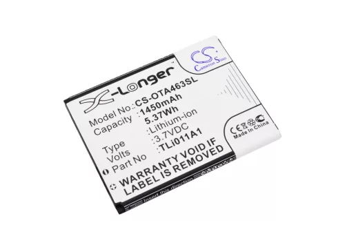 Alcatel TLi011A1 helyettesítő mobiltelefon akkumulátor (Li-ion, 3.7V, 1450mAh / 5.37Wh) - Utángyártott