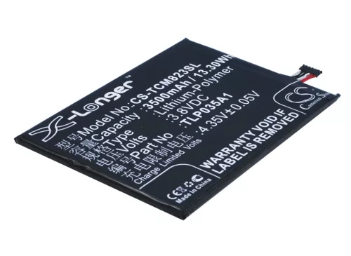 Alcatel TLP035AJ helyettesítő mobiltelefon akkumulátor (Li-Polymer, 3.8V, 3500mAh / 13.30Wh) - Utángyártott